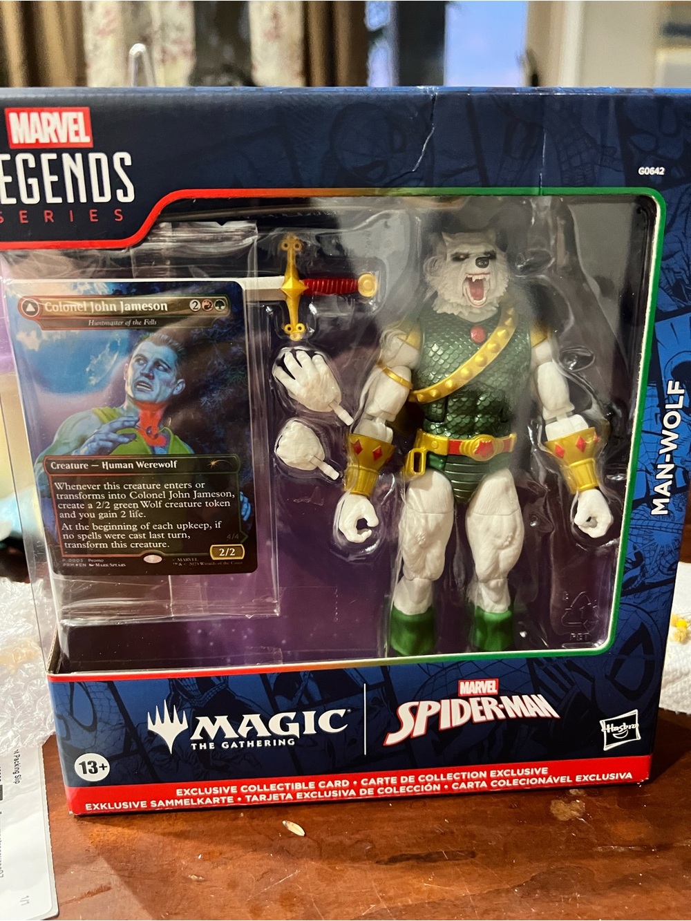 Marvel Legends Series Marvel Spider-Man Man-Wolf Action Figure – White & Green